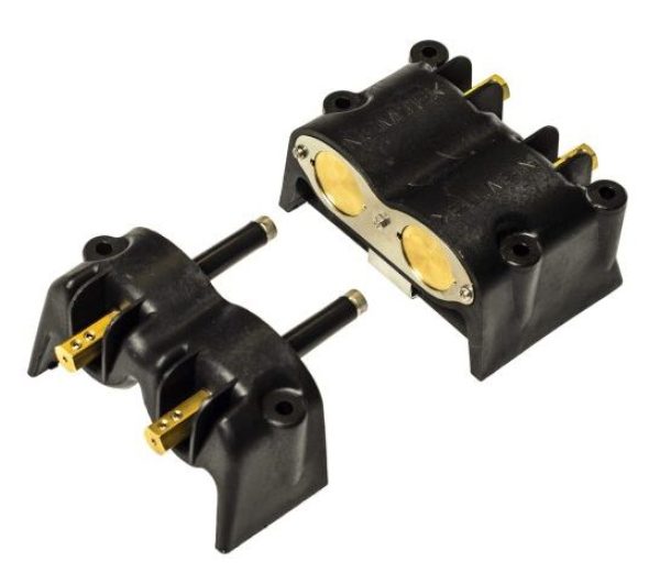 Inline sliding gate contact 2 way - brass 1