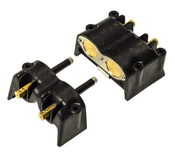 Inline sliding gate contact 2 way - brass 1
